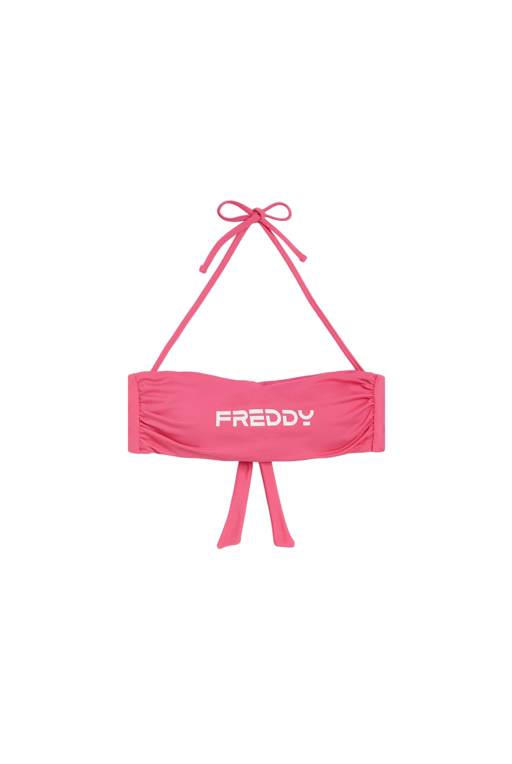 Bandeau-Bikinioberteil mit Freddy Logo - FUCHSIA