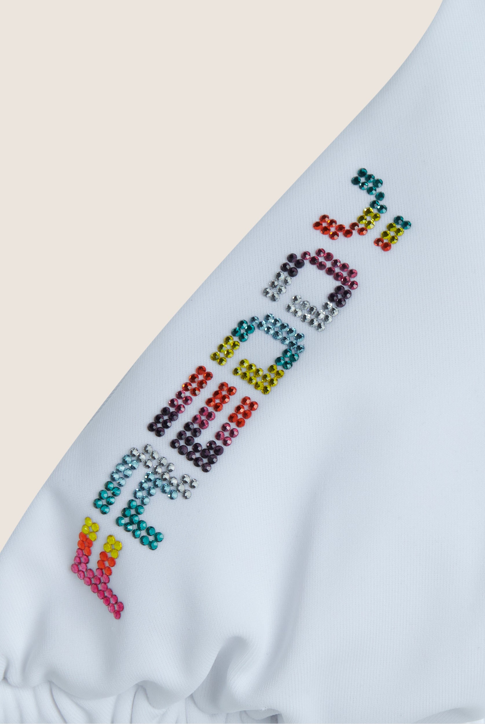 Triangel-Bikinioberteil mit Strassverzierung - WHITE