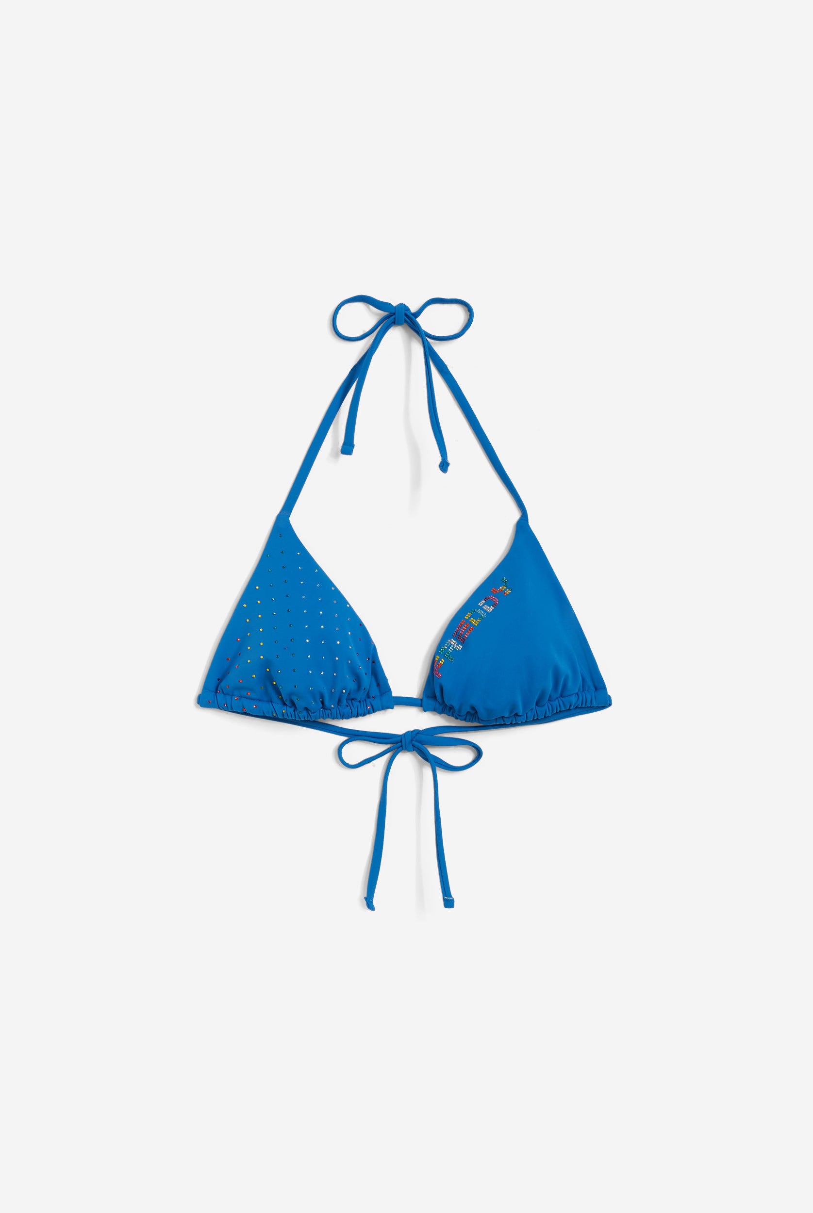 Triangel-Bikinioberteil mit Strassverzierung - BLUE