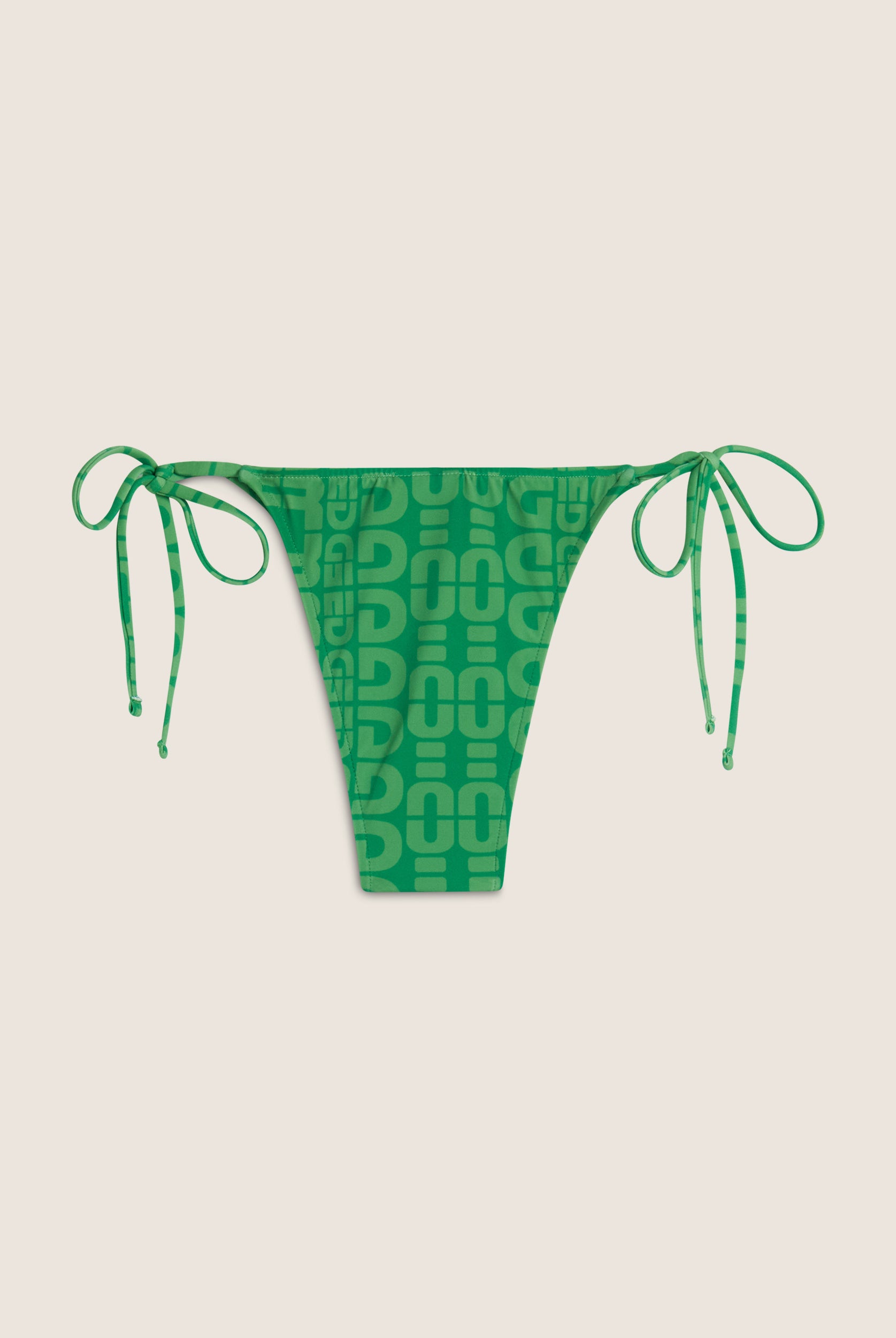 String-Bikinihose mit Allover-Logo-Print - GREEN