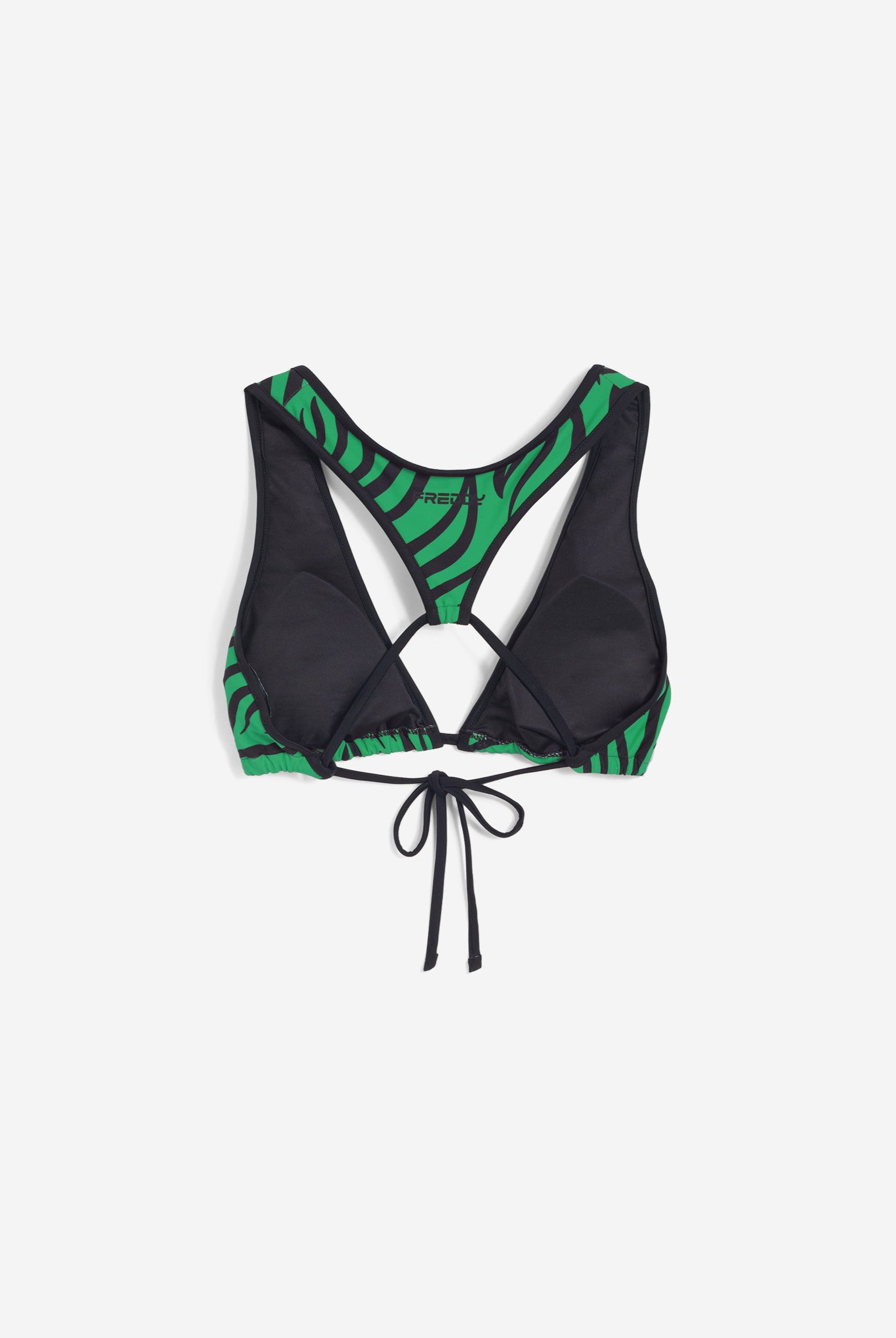 Triangel-Bikinioberteil mit Zebramuster - GREEN