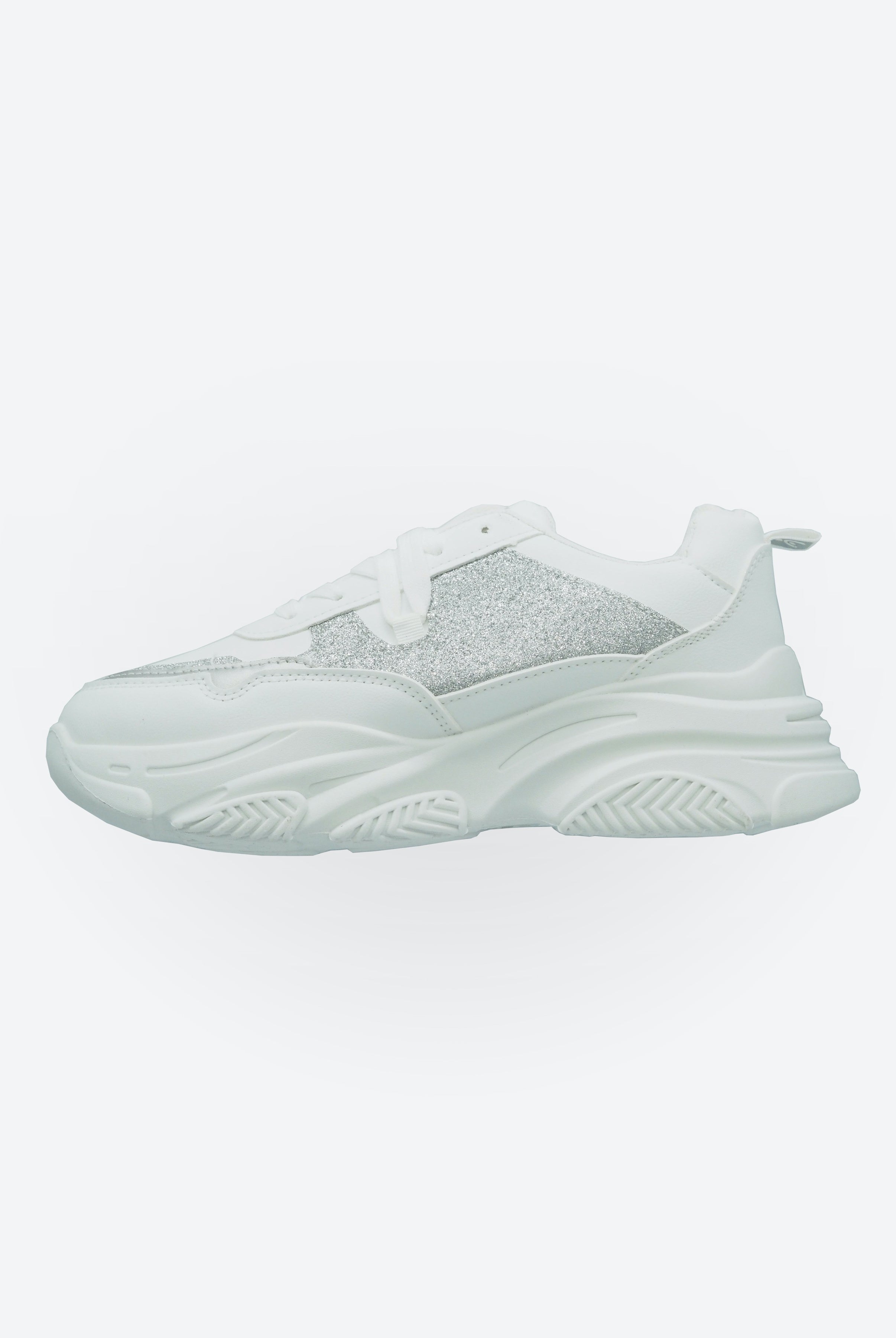 Damen-Sneaker mit Glitzerdetails und klobiger Sohle