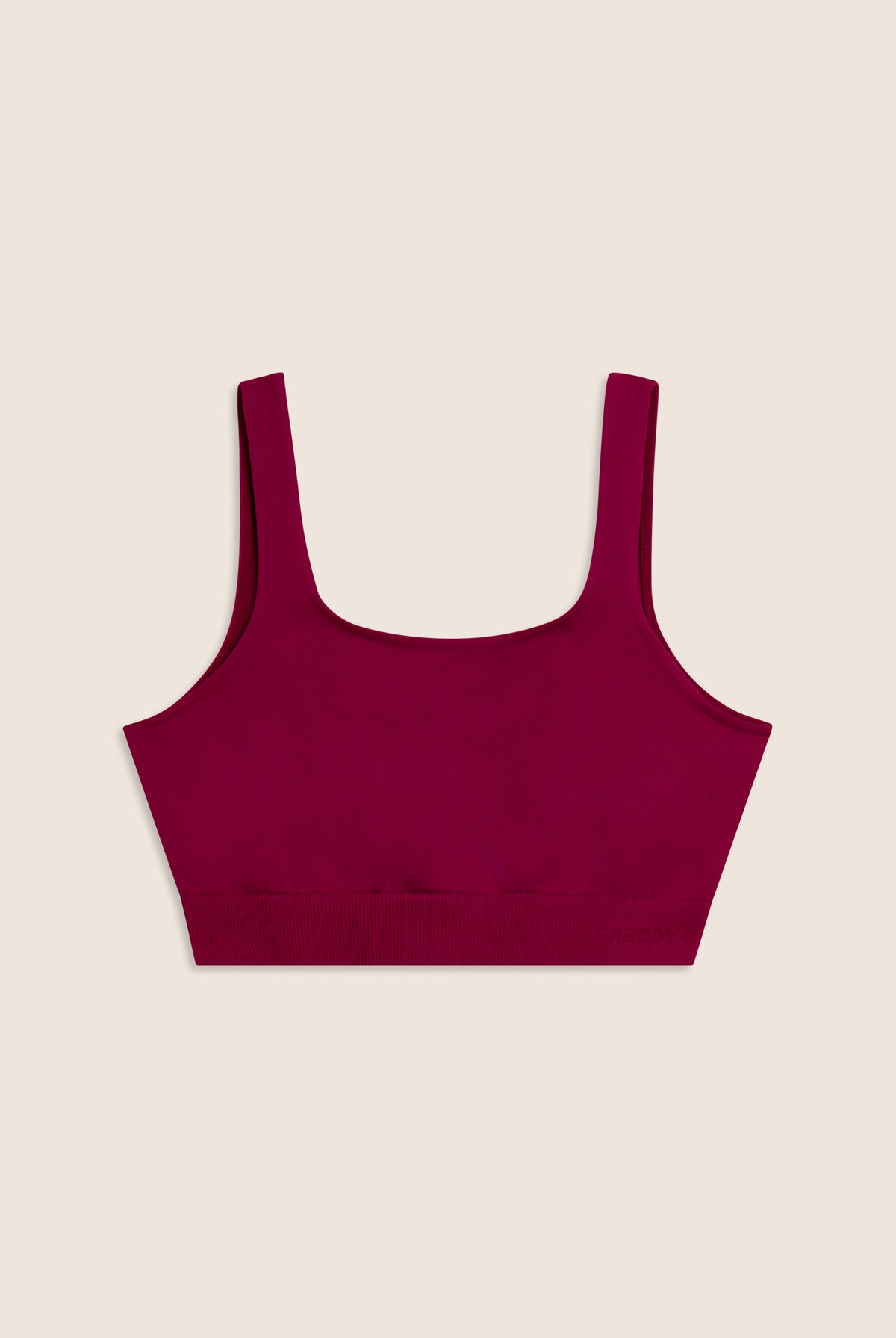 Seamless sporty top with ribbed band under the bust - Raspberry Radiance