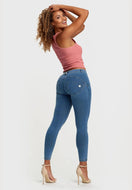 WR.UP Push-Up Regular Waist Skinny 7/8 Denim Jeans - Denim Light Blue - Yellow Seam
