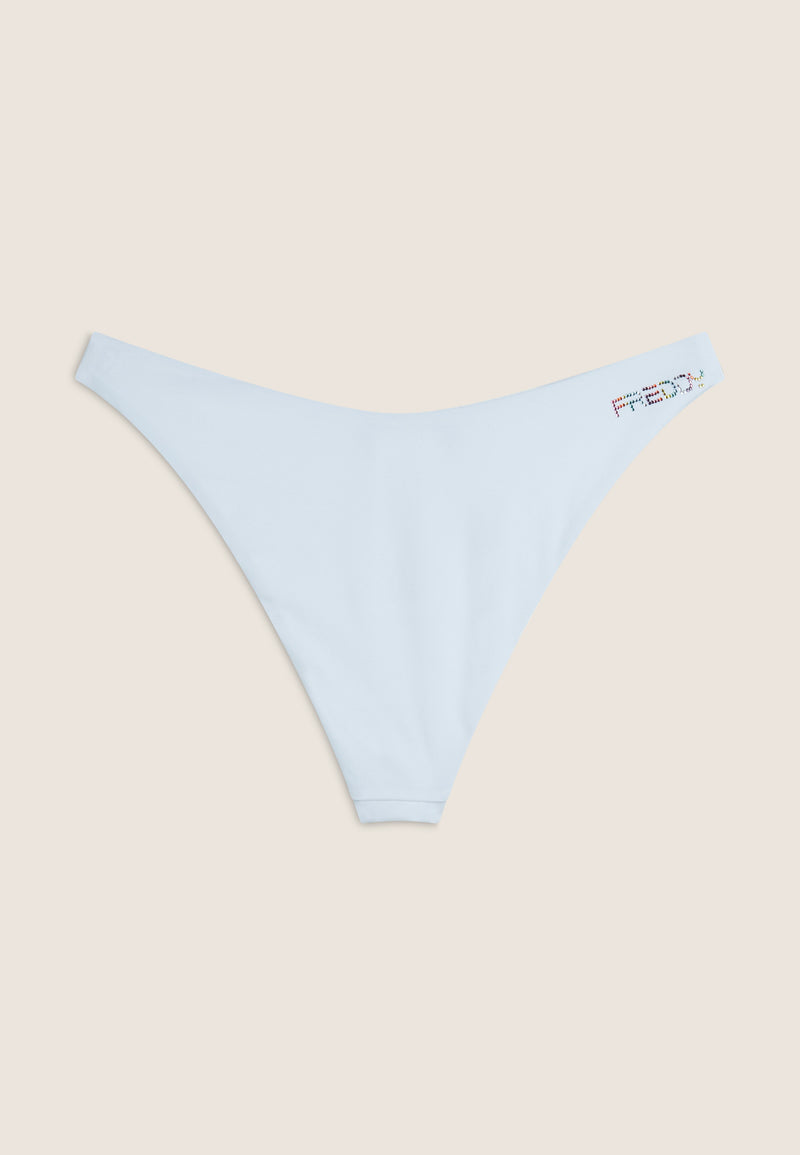 Bikinihose mit Strassverzierung - WHITE
