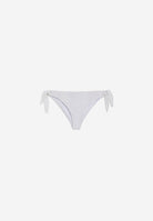 Bikinihose mit Strassverzierung - An den Seiten gebunden - WHITE