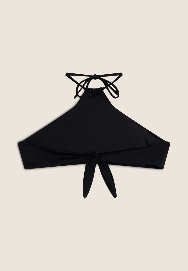 Bikini-Neckholder-Top mit strassbesetztem Freddy Logo - BLACK