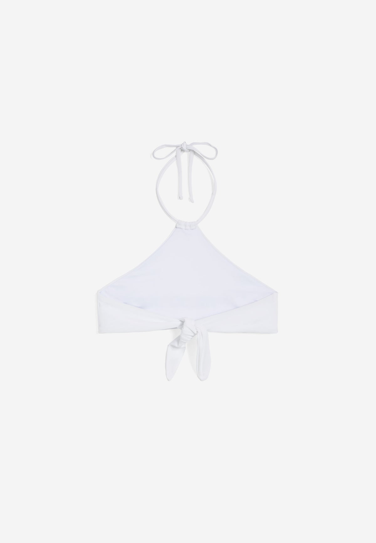 Bikini-Neckholder-Top mit strassbesetztem Freddy Logo - WHITE