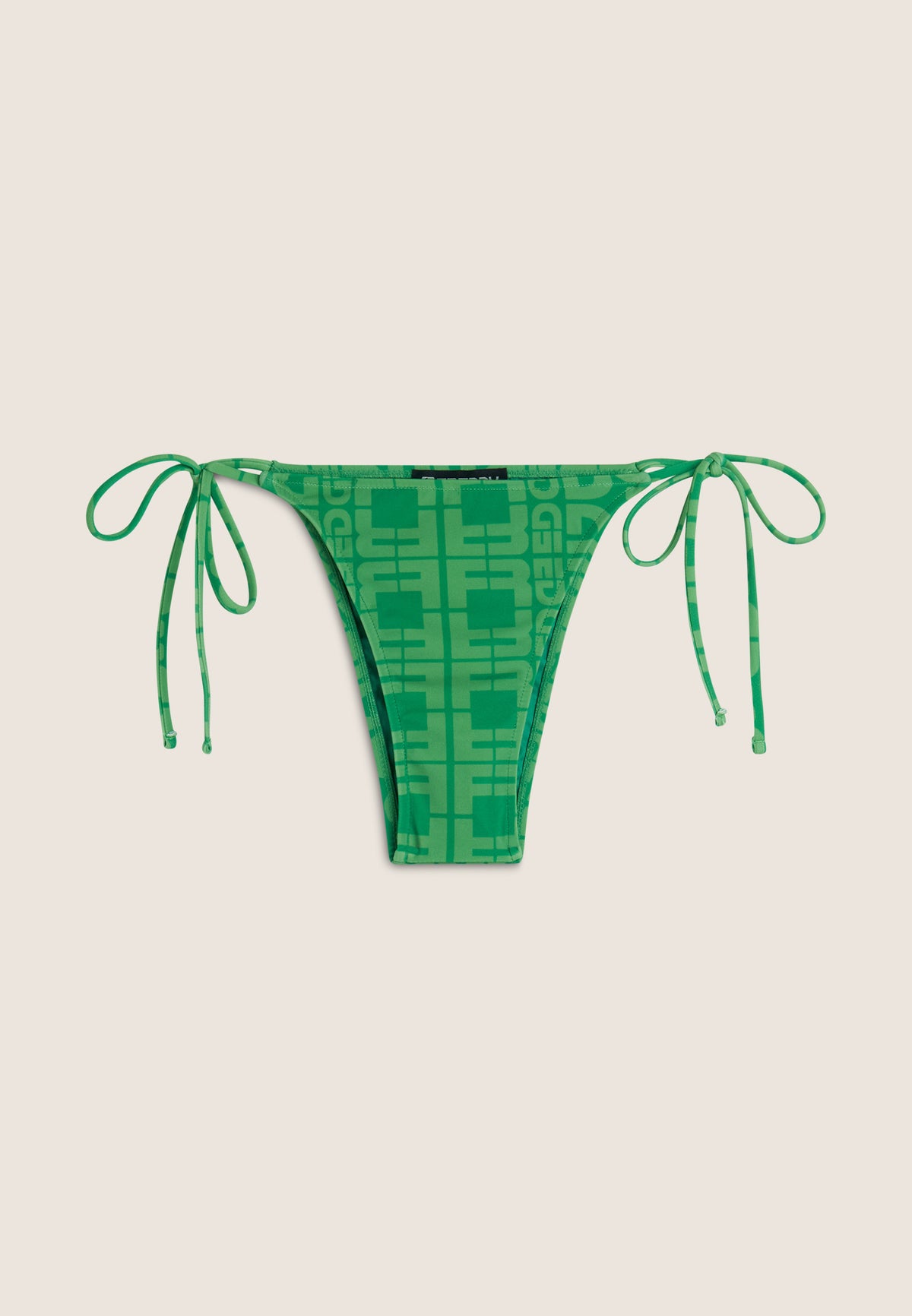 String-Bikinihose mit Allover-Logo-Print - GREEN