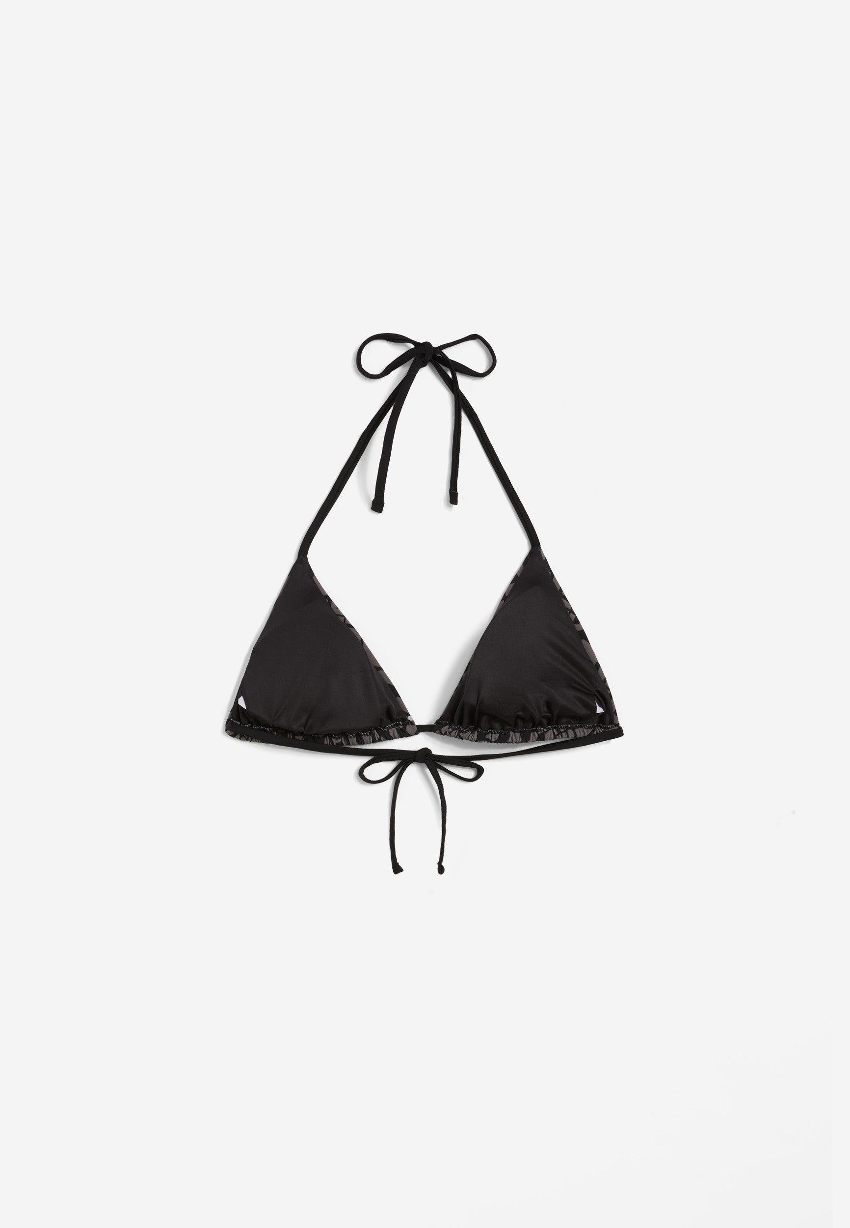 Triangel-Bikinioberteil mit Allover-Logo-Print - BLACK