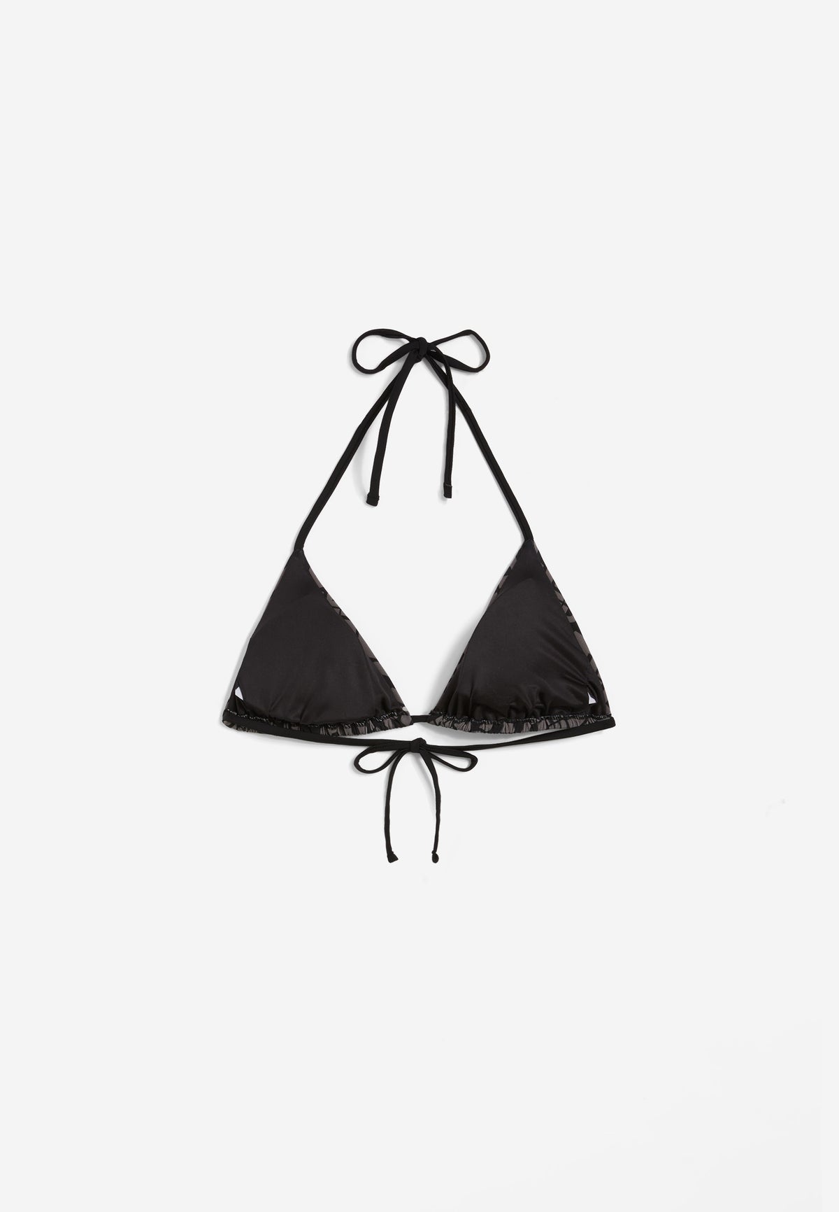 Triangel-Bikinioberteil mit Allover-Logo-Print - BLACK