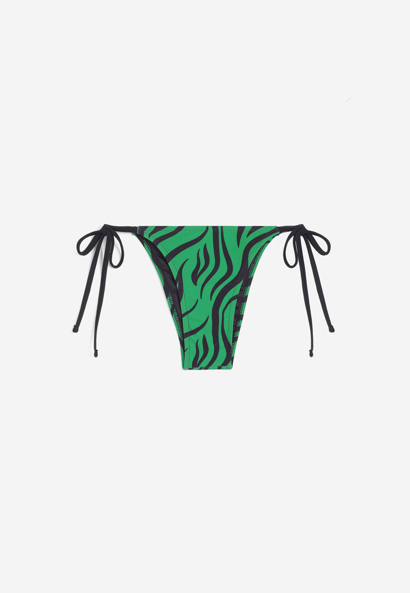 String-Bikinihose mit Zebramuster - GREEN