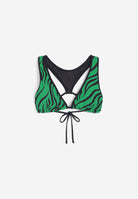 Triangel-Bikinioberteil mit Zebramuster - GREEN
