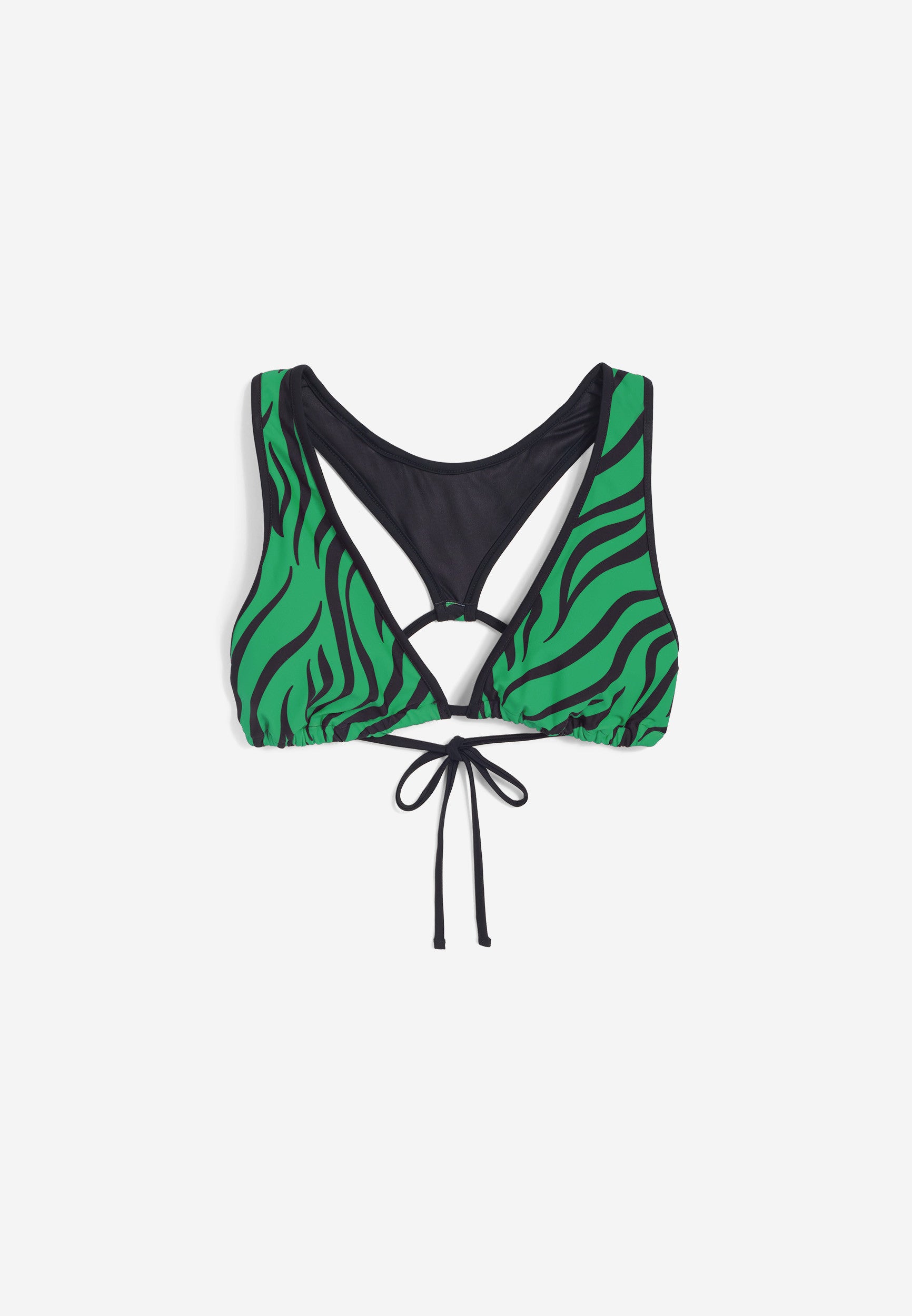 Triangel-Bikinioberteil mit Zebramuster - GREEN