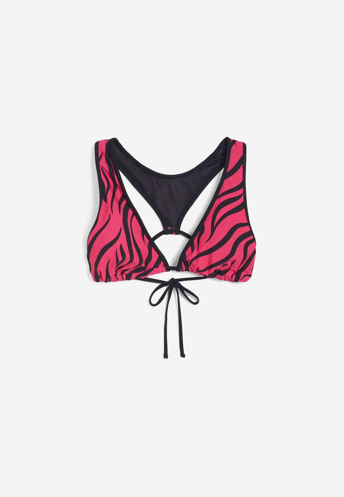 Triangel-Bikinioberteil mit Zebramuster - FUCHSIA