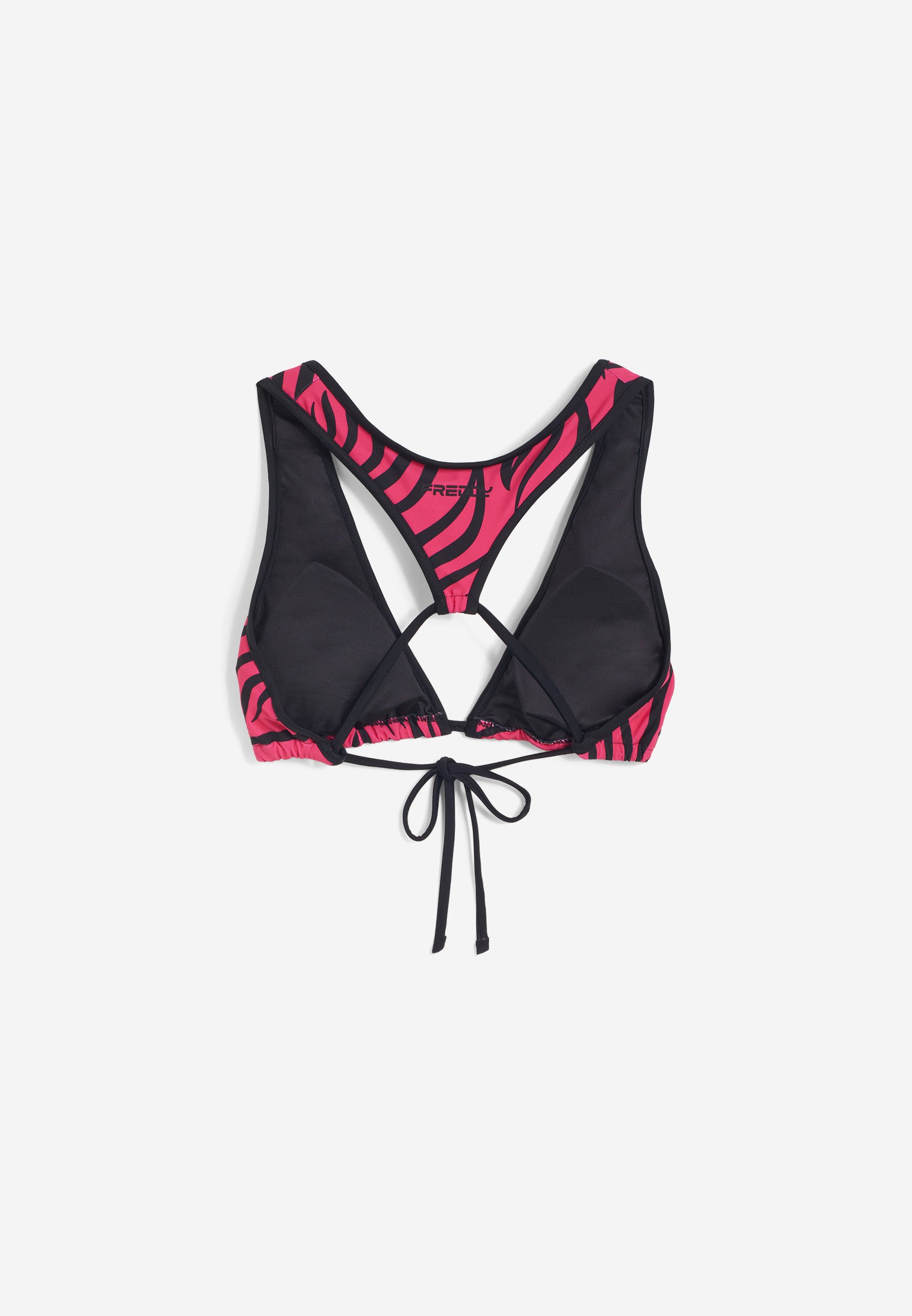 Triangel-Bikinioberteil mit Zebramuster - FUCHSIA
