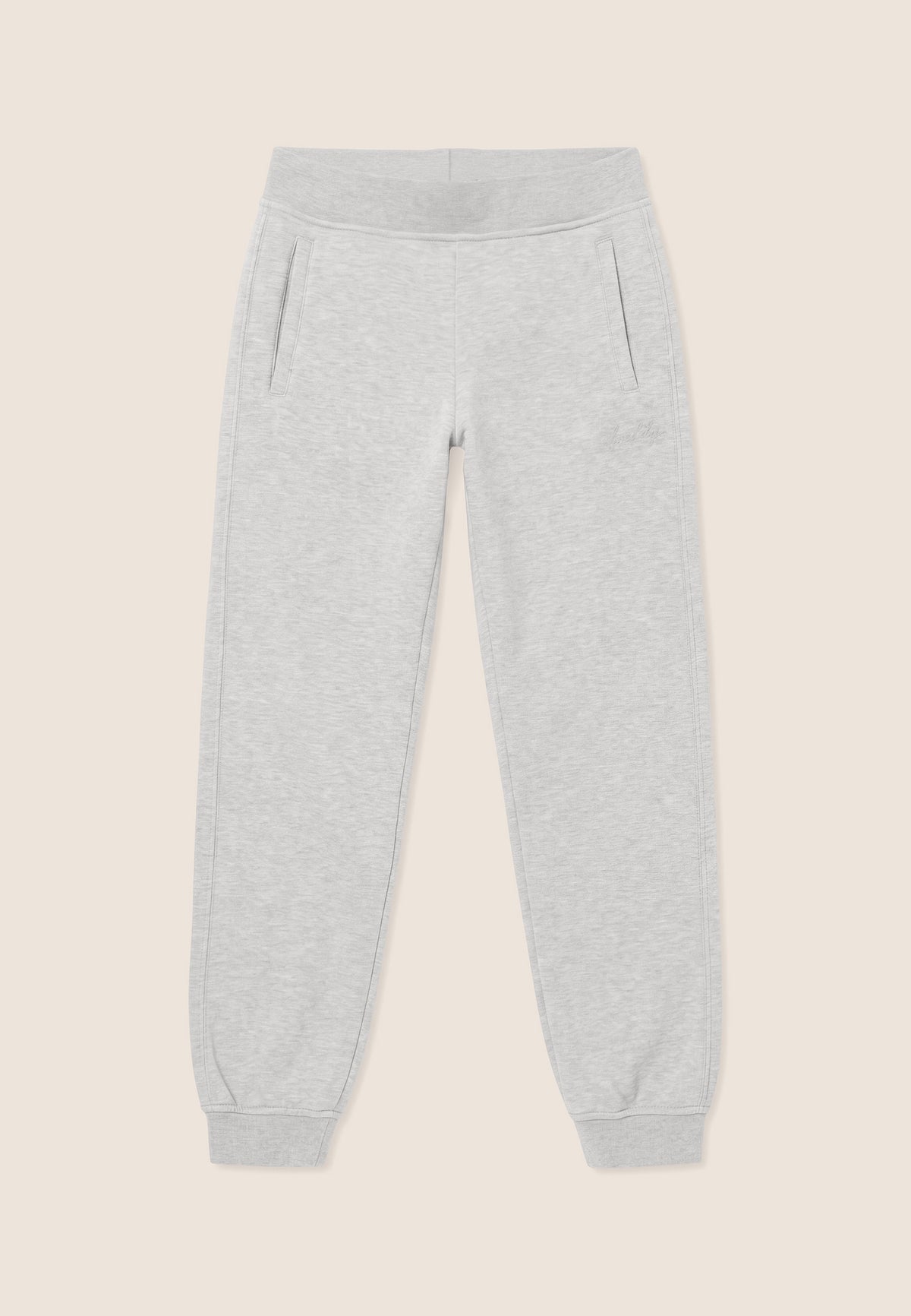 Regular melange trousers with cuffed bottom - White Melange