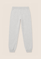 Regular melange trousers with cuffed bottom - White Melange
