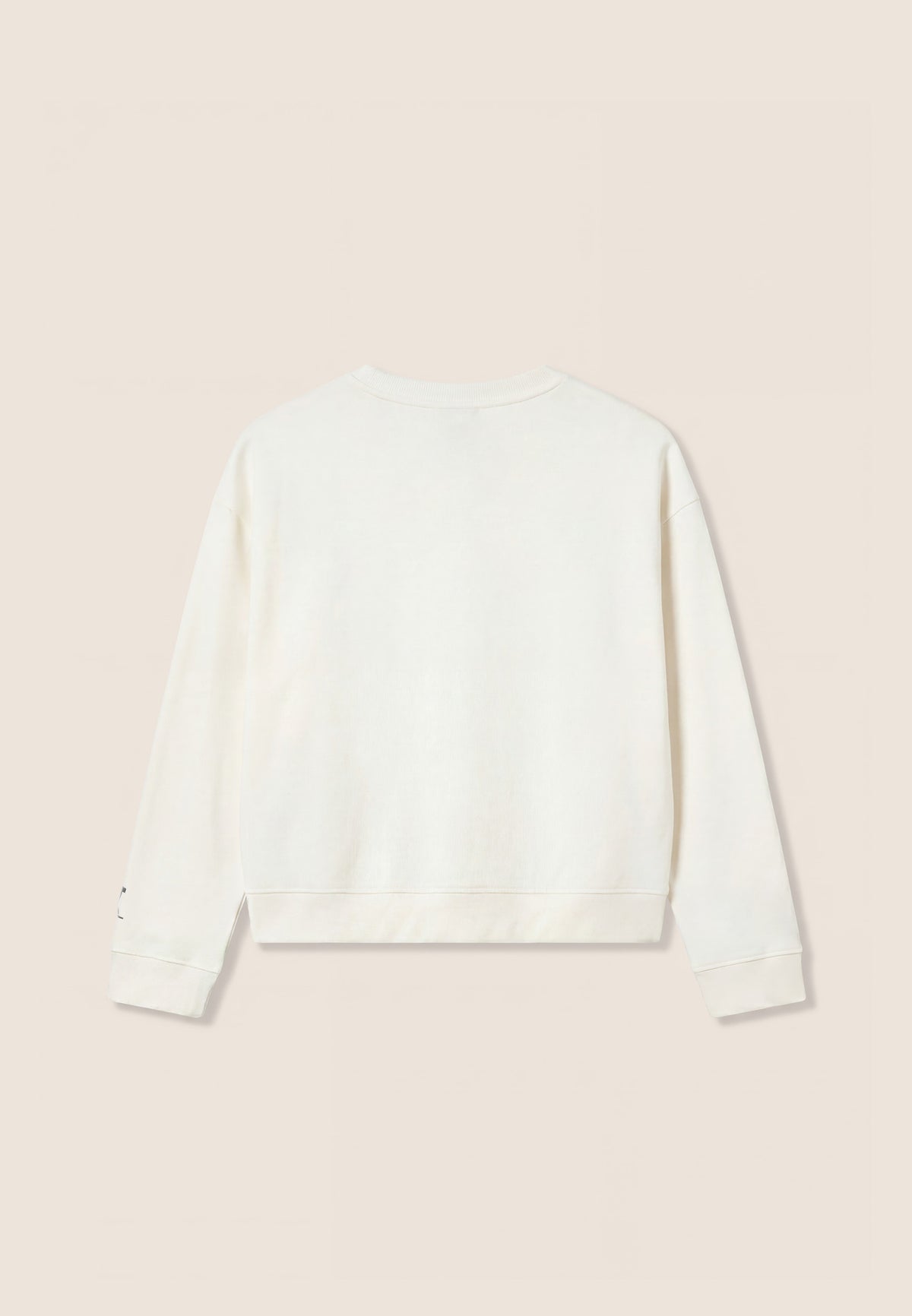 Oversized cropped sweatshirt with large print - Artic Wolf-Black