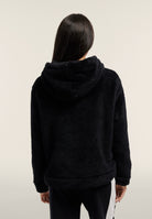 Teddy fleece hoodie with a zip - Black