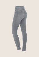 N.O.W. Yoga High Waist Skinny Denim Jeans With Front Seam - Denim Gray - Black Seam
