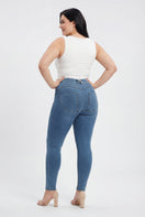 WR.UP Curvy Push-Up Regular Waist Skinny Denim Jeans - Denim Light Blue - Yellow Seam