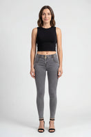 WR.UP Push-Up Regular Waist Skinny Tencel - Denim Gray - Yellow Seam