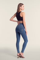 WR.UP Push-Up High Waist Skinny Denim Jeans - Denim Light Blue - Yellow Seam