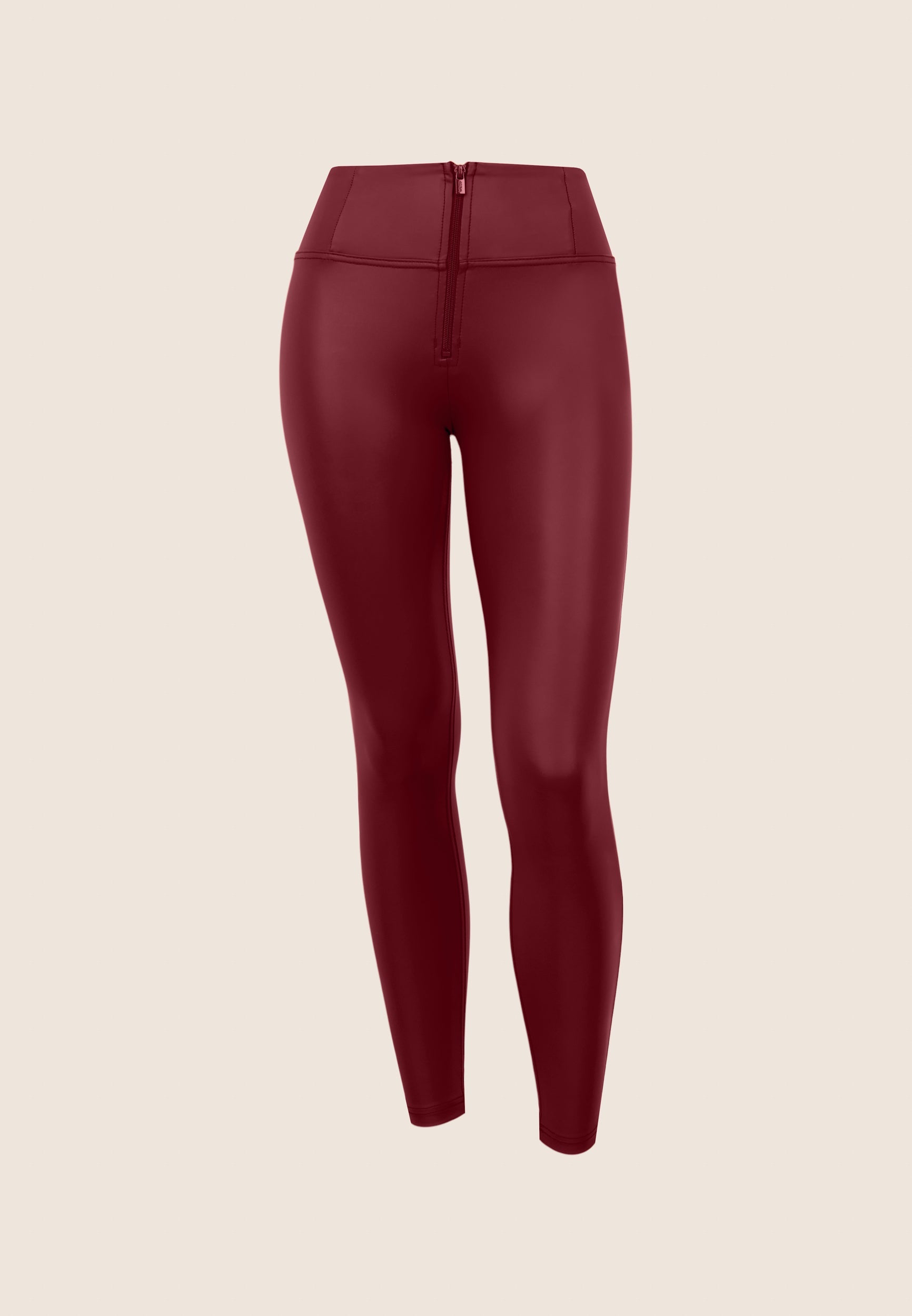 WR.UP Push-Up High Waist Skinny Vegan Leather Pant - Cabernet Red