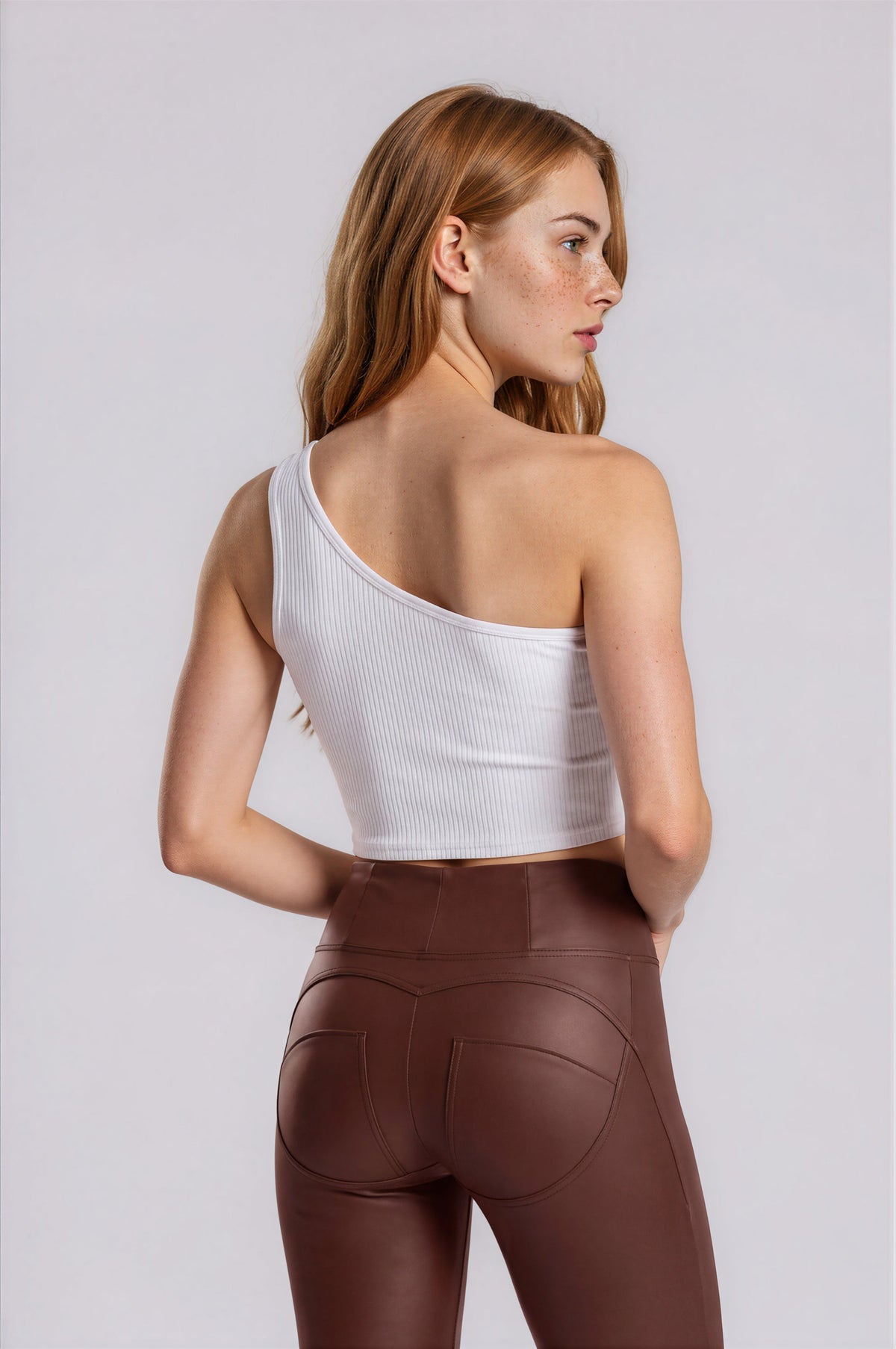 WR.UP Push-Up High Waist Skinny Vegan Leather Pant - Hot Fudge Brown
