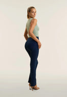 WR.UP Push-Up High Waist Bootcut Pant - Denim Dark Blue - Blue Seam