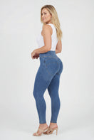 WR.UP Curvy Push-Up High Waist Skinny 7/8 Denim Jeans - Denim Light Blue - Yellow Seam