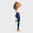 WR.UP Push-Up High Waist Skinny Denim Jeans - Denim Dark Blue - Yellow Seam